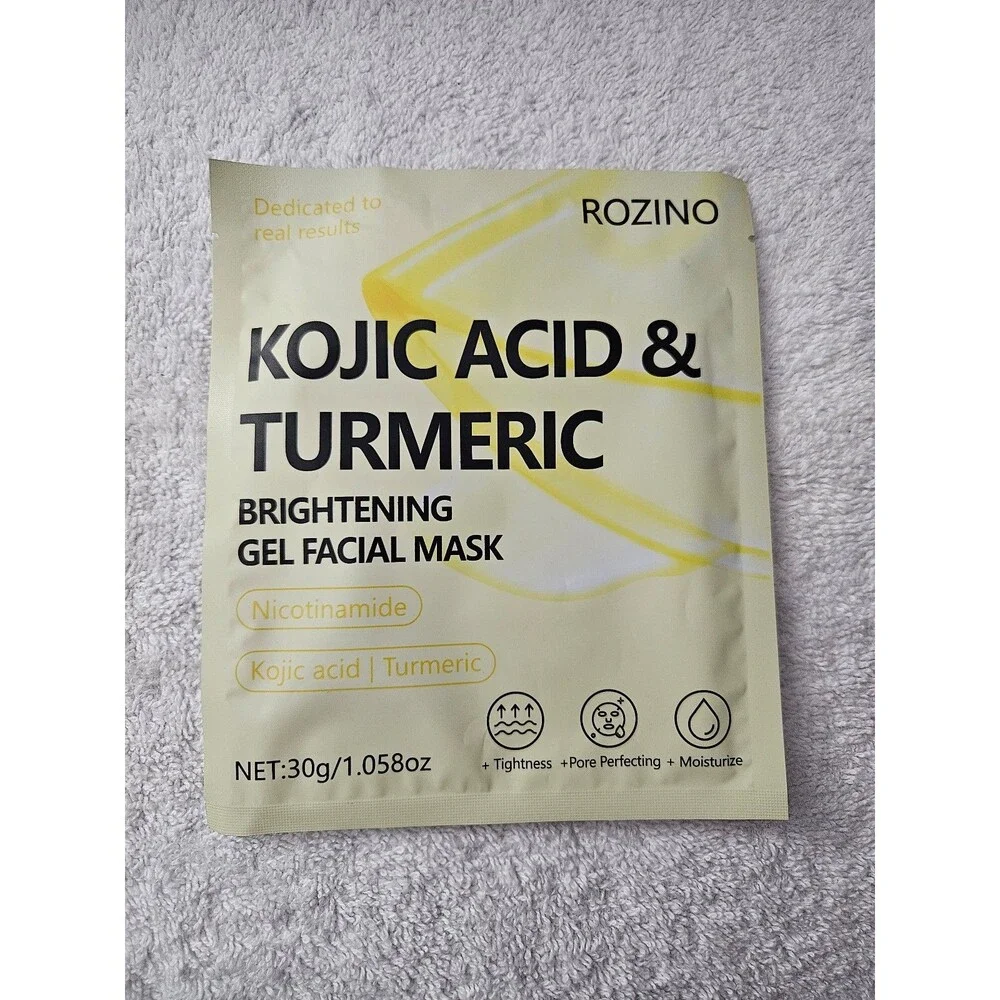 Lot of 3 Rozino Kojic Acid Turmeric Brightening Gel Facial Mask K-Beauty Glass